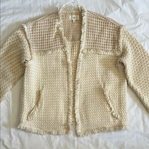 Lou & Grey Ivory Waffle Knit Blazer